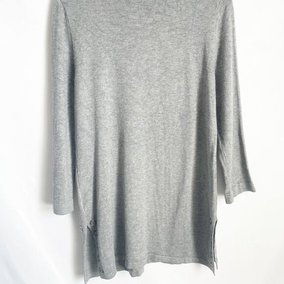 🟢Cable and Gauge 3/4 Sleeve Grey Knot Top S - Picture 6 of 8